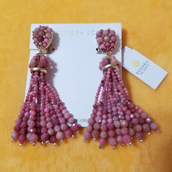 Kendra Scott- Cecily Pink Rhodonite Earrings - Picture 7 of 9